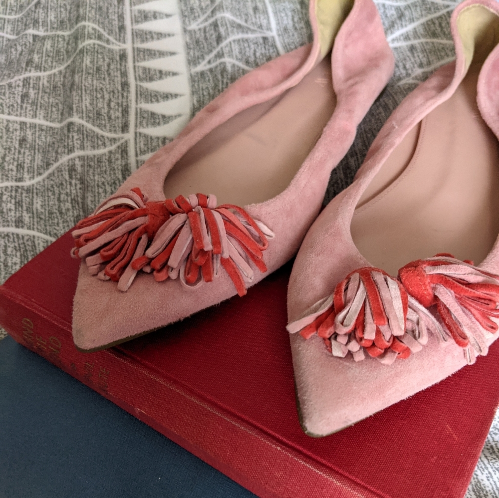 New pink suede JCrew flats